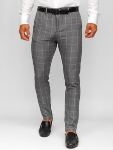 Men's Checkered Chinos Graphite Bolf 0040