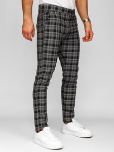 Men's Checkered Joggers Black-White Bolf 184147