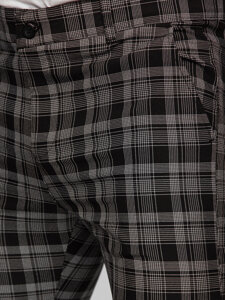 Men's Checkered Joggers Black-White Bolf 184147