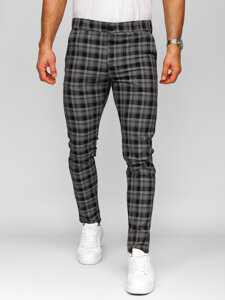 Men's Checkered Joggers Black-White Bolf 184147