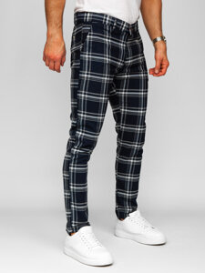 Men's Checkered Joggers Navy Blue Bolf 184144