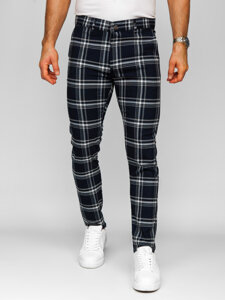 Men's Checkered Joggers Navy Blue Bolf 184144