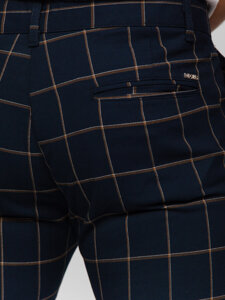 Men's Checkered Joggers Navy Blue Bolf 184177