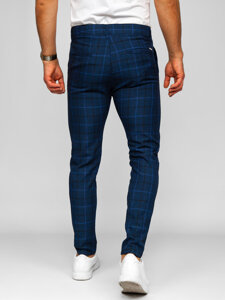 Men's Checkered Joggers Navy Blue Bolf 184195