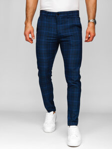 Men's Checkered Joggers Navy Blue Bolf 184195