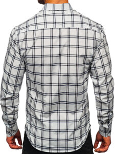 Men's Checkered Long Sleeve Shirt Graphite Bolf 22749