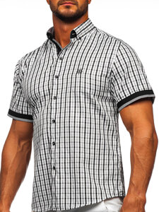 Men’s Checkered Short Sleeve Shirt Black Bolf 4510