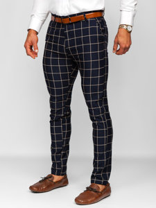 Men's Cotton Checkered Chinos Inky Bolf 0038