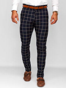 Men's Cotton Checkered Chinos Inky Bolf 0038