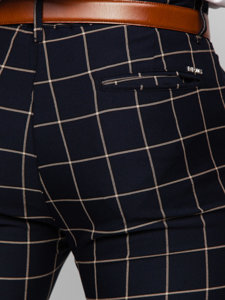 Men's Cotton Checkered Chinos Inky Bolf 0038