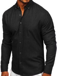 Men's Cotton Long Sleeve Shirt Black Bolf 20701