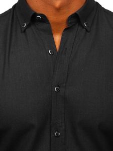 Men's Cotton Long Sleeve Shirt Black Bolf 20701