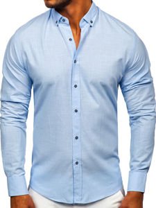 Men's Cotton Long Sleeve Shirt Sky Blue Bolf 20701