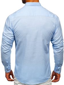 Men's Cotton Long Sleeve Shirt Sky Blue Bolf 20701