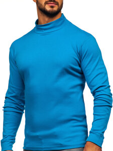 Men’s Cotton Polo Neck Sweater Blue Bolf 534