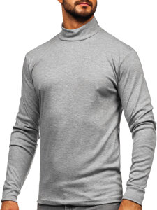 Men’s Cotton Polo Neck Sweater Grey Bolf 534