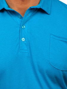 Men's Cotton Polo Shirt Turquoise Bolf 143006