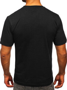 Men's Cotton Printed T-shirt Black Bolf 143000