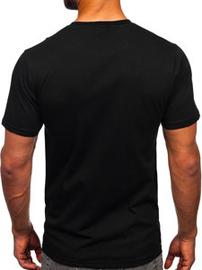 Men's Cotton Printed T-shirt Black Bolf 143017