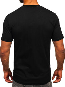 Men's Cotton Printed T-shirt Black Bolf 143019