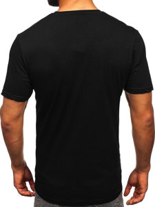 Men's Cotton Printed T-shirt Black Bolf 14718