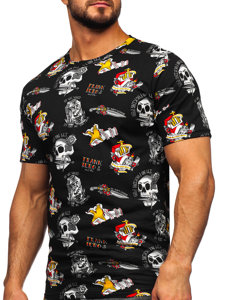 Men's Cotton Printed T-shirt Black Bolf 14963