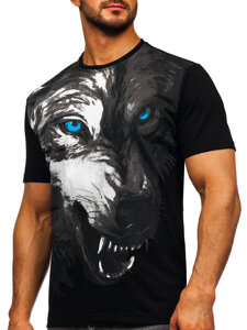 Men's Cotton Printed T-shirt Black Bolf 5041