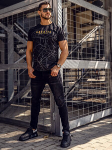 Men's Cotton Printed T-shirt Black Bolf SS10935A