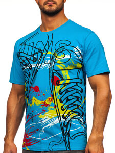 Men's Cotton Printed T-shirt Blue Bolf 143000