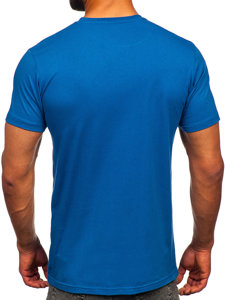 Men's Cotton Printed T-shirt Blue Bolf 143001