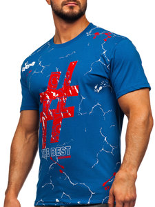 Men's Cotton Printed T-shirt Blue Bolf 14728