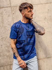 Men's Cotton Printed T-shirt Blue Bolf KS2525TA