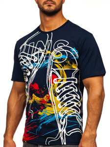 Men's Cotton Printed T-shirt Dark Navy Blue Bolf 143000