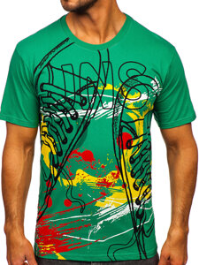 Men's Cotton Printed T-shirt Green Bolf 143000