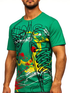 Men's Cotton Printed T-shirt Green Bolf 143000