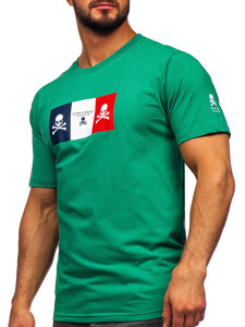 Men's Cotton Printed T-shirt Green Bolf 14784