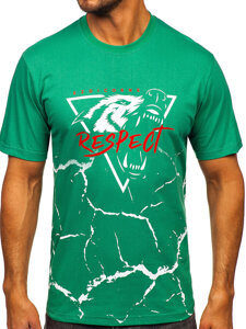 Men's Cotton Printed T-shirt Green Bolf 5035