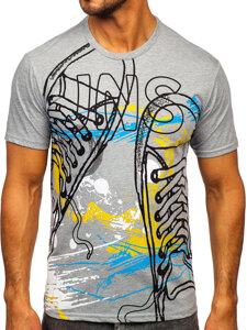 Men's Cotton Printed T-shirt Grey Bolf 143000