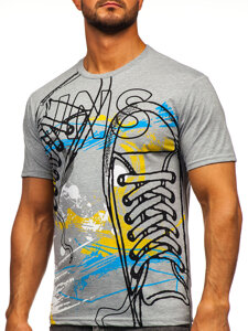 Men's Cotton Printed T-shirt Grey Bolf 143000