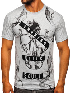 Men's Cotton Printed T-shirt Grey Bolf 14701