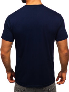 Men's Cotton Printed T-shirt Navy Blue Bolf 14728