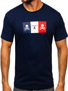 Men's Cotton Printed T-shirt Navy Blue Bolf 14784