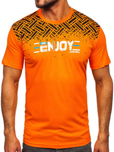 Men's Cotton Printed T-shirt Orange Bolf 14720