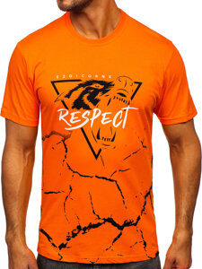 Men's Cotton Printed T-shirt Orange Bolf 5035