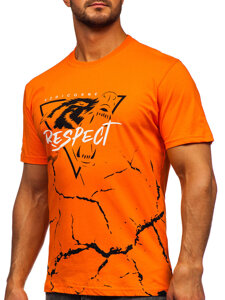 Men's Cotton Printed T-shirt Orange Bolf 5035