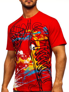 Men's Cotton Printed T-shirt Red Bolf 143000