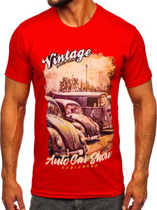 Men's Cotton Printed T-shirt Red Bolf 143001