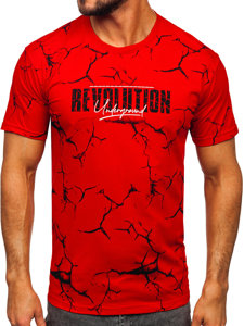 Men's Cotton Printed T-shirt Red Bolf 14717