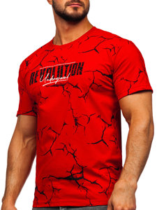 Men's Cotton Printed T-shirt Red Bolf 14717