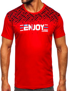 Men's Cotton Printed T-shirt Red Bolf 14720